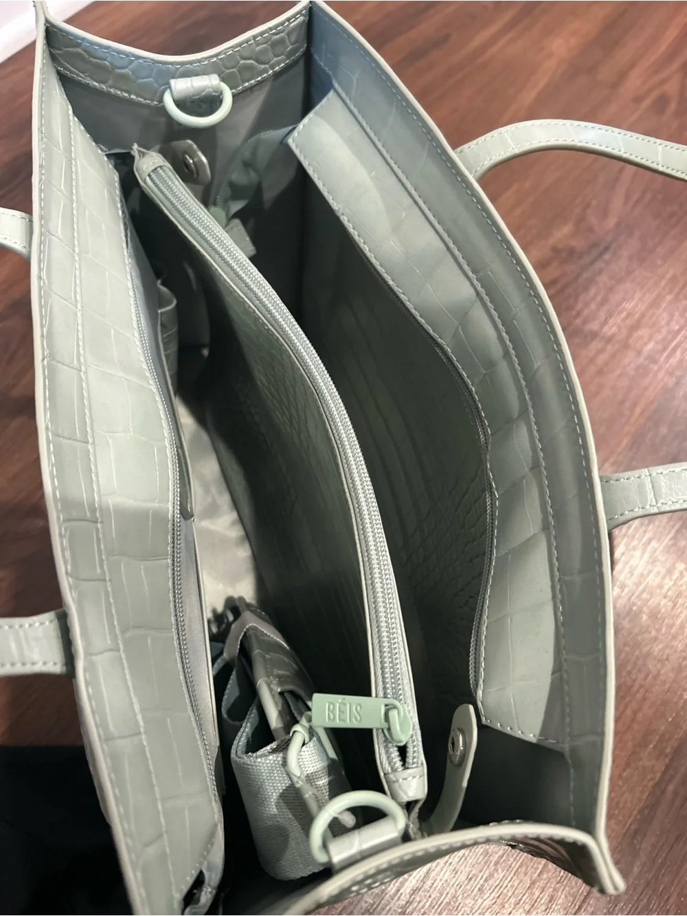 New Beis mini work tote in slate croc - Picture 12 of 14